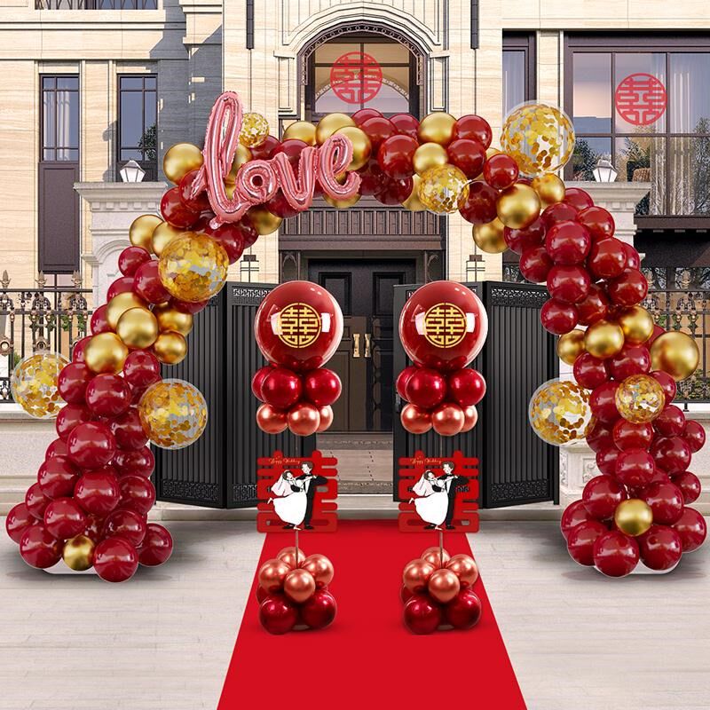 热销气球拱门立柱结婚房布置套装用品大全路引农村院子婚庆礼室外