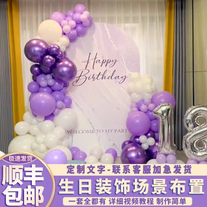 18岁成人礼网红女神女友生日装饰30岁粉紫色场景氛围背景墙kt板,节庆用品/礼品,气球,淘宝优惠券,粉丝福利购,淘宝优惠卷