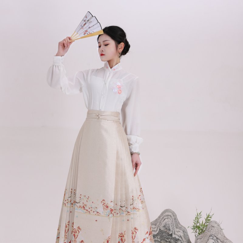 洛如嫣马面裙套装通勤衬衫上衣