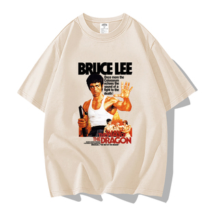 纪念李小龙同款短袖t恤中国功夫小众潮流街头男复古港风夏季新款