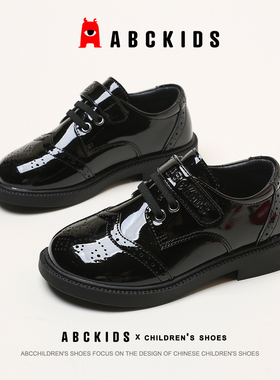 ABCkids童鞋儿童2025秋季新款女童黑色小皮鞋春秋男童学生演出鞋