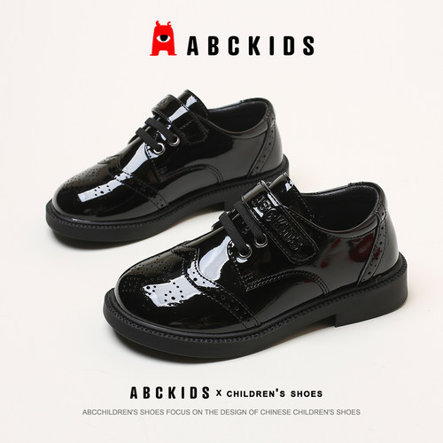 ABCkids春季儿童黑色小皮鞋