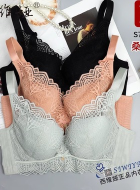 西维娅蚕丝文胸软钢圈中薄BC定型聚拢女士调整内衣S711-11