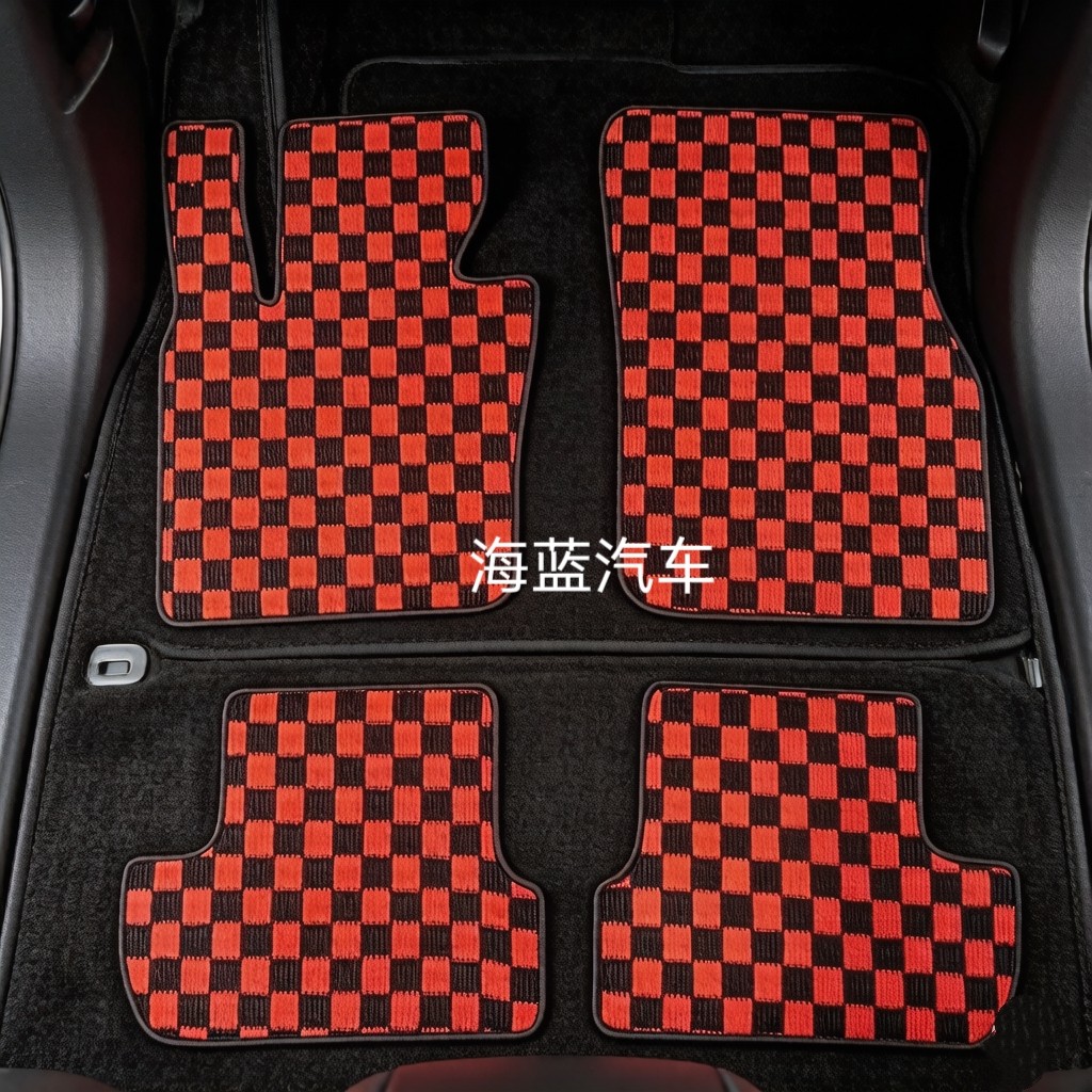 宝马MINI专用格子地毯式脚垫图片