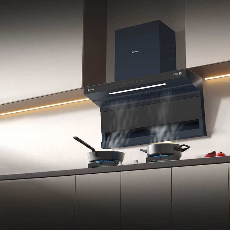 皇冠CROWN顶侧双吸7字型油烟机21立方大吸力1000Pa强压一键热清洗