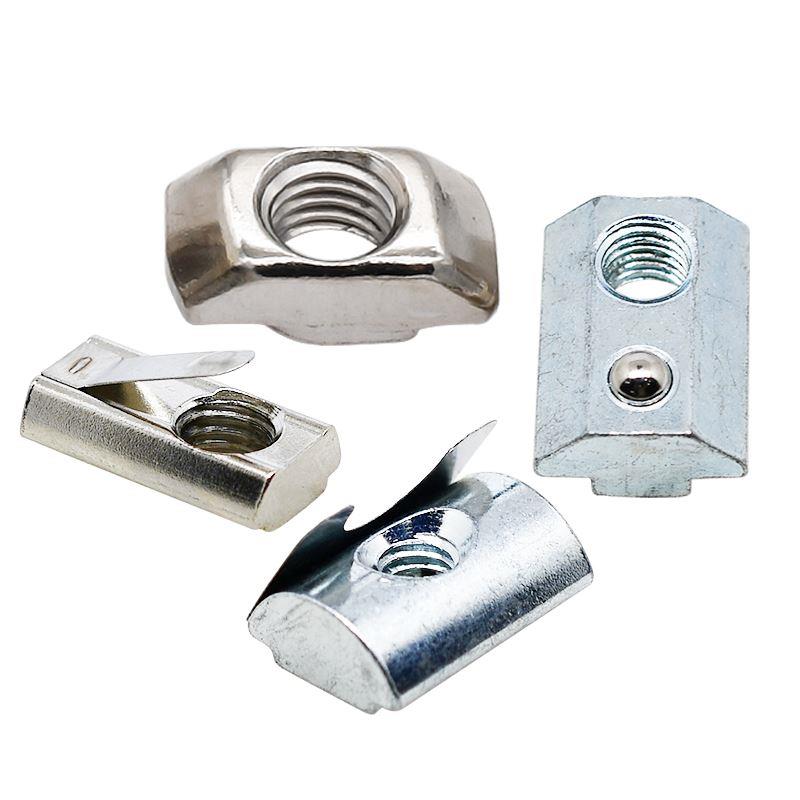 铝型材T型螺母20/30/40/45型欧标滑块弹片钢珠螺母帽船型锤头螺母