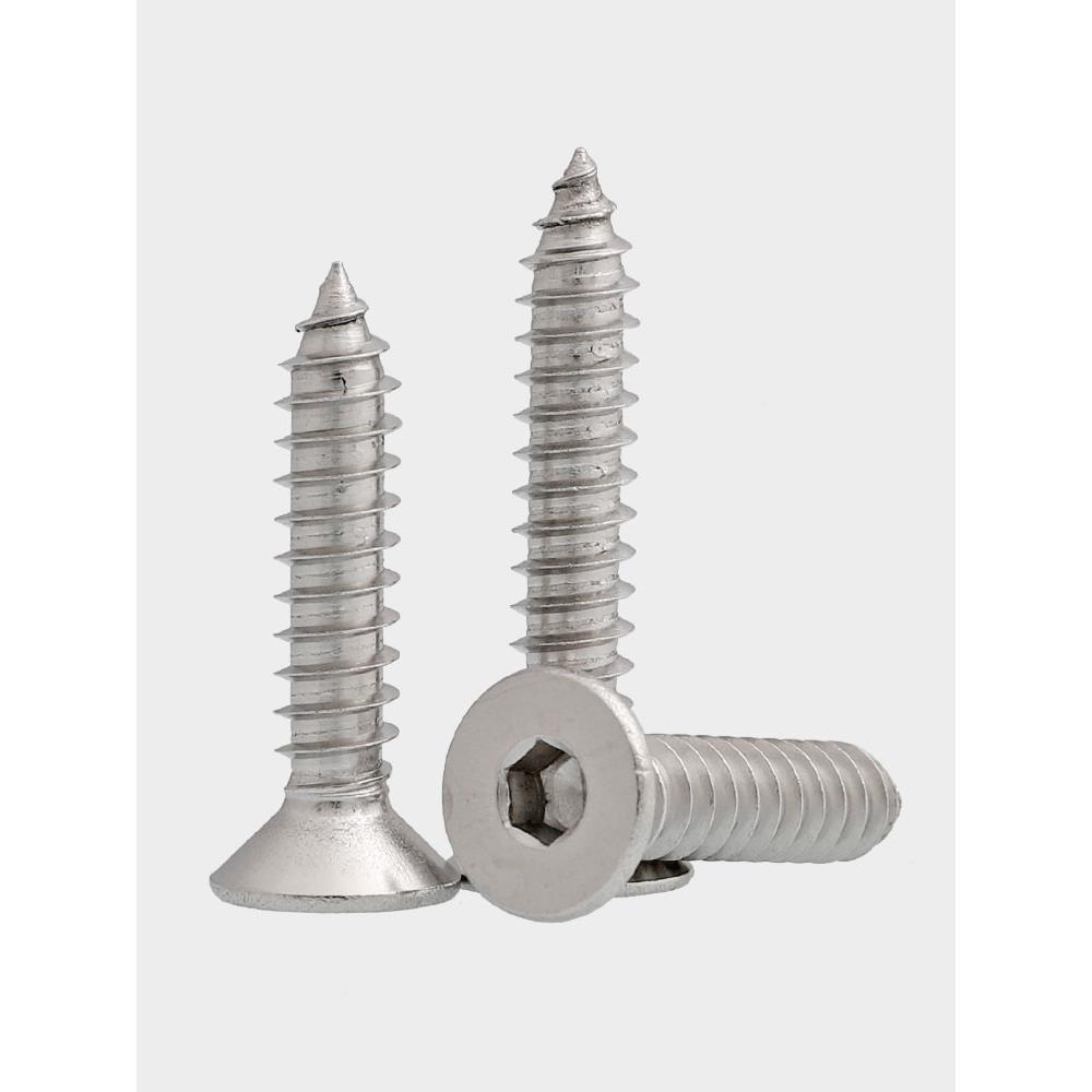 304不锈钢沉头内六角自攻螺丝平头内6角自攻丝木螺钉大全M3M4M5M6