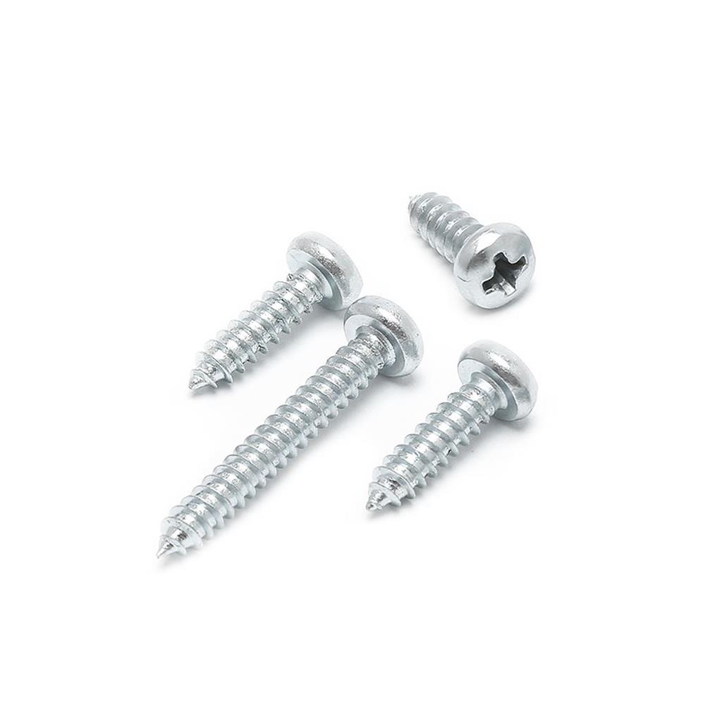 坚奕碳钢镀白锌十字圆头自攻螺丝PA盘头尖尾加硬木螺钉M2M3M4M5M6