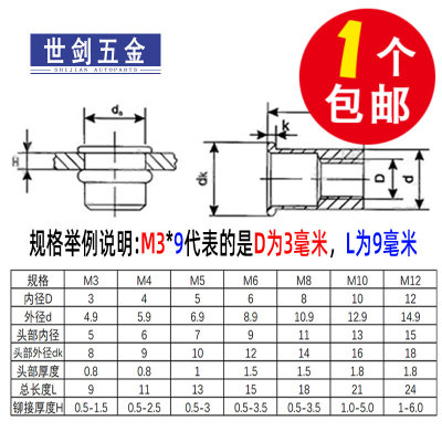 。镀锌拉铆螺母六角铆螺母拉卯螺帽铝制304不锈钢3M4M5M6M8M10M12