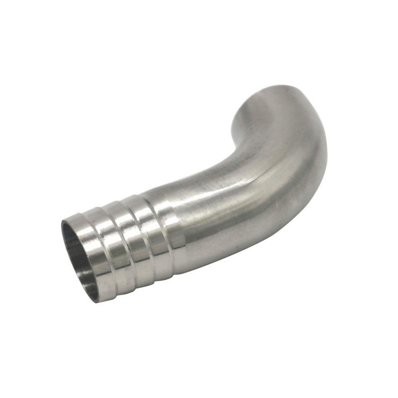 304不锈钢单边焊宝塔皮管弯头90度卫生级弯管格林软管水嘴管接头