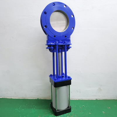 。气动刀型闸阀dn300插板阀纸浆料浆液聚氨酯耐磨陶瓷闸板阀PZ673