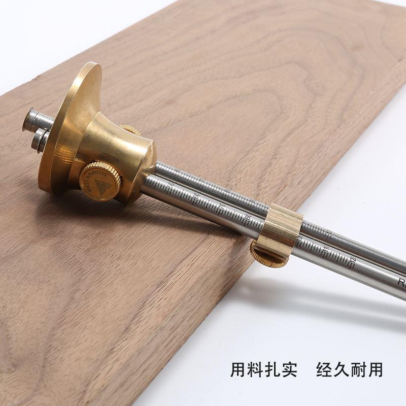 欧式划线器双轴微调木工划规墨斗自动画线器平行单红箭滚动刀片