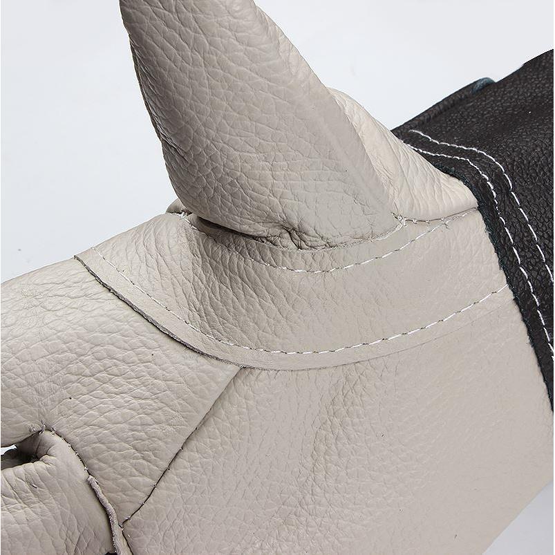 短款电焊全牛皮浅色烧焊接工手套加厚耐磨防护油隔热加固劳保手套