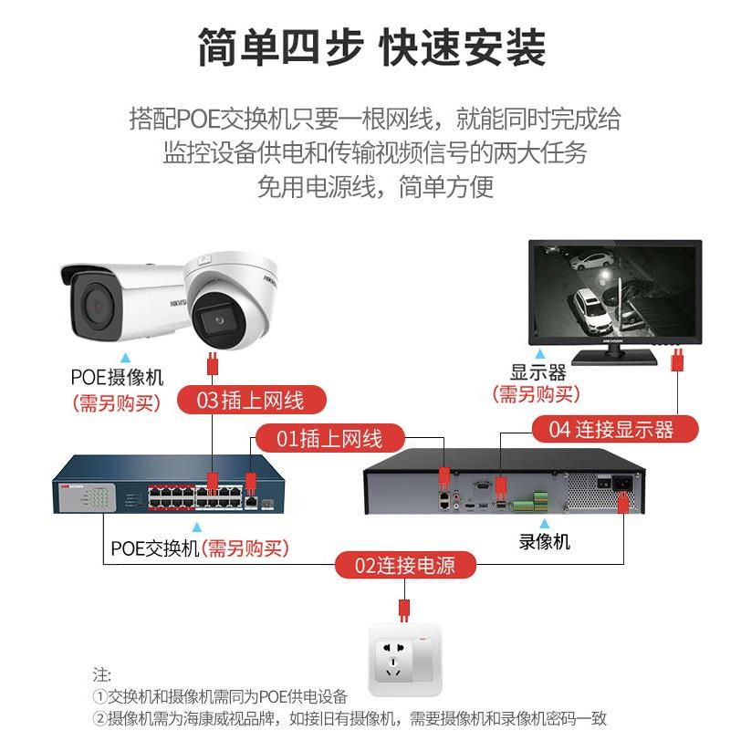正品现货海康威视 DS-7908N-R4 8路高清4盘位H.265网络录像机NVR