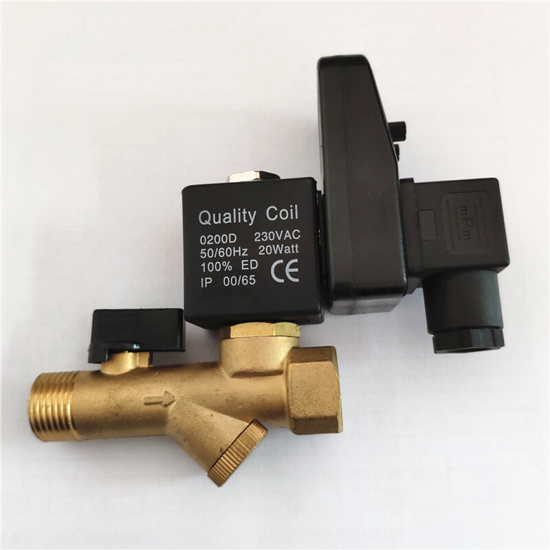 。0200D 20W电子排水阀空压机储气罐冷干机定时放水电磁阀全铜4分