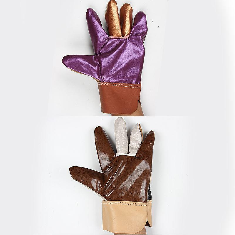 牛子布全掌电焊工手套加厚耐磨加固防烫短款焊接纤皮革劳保工地手