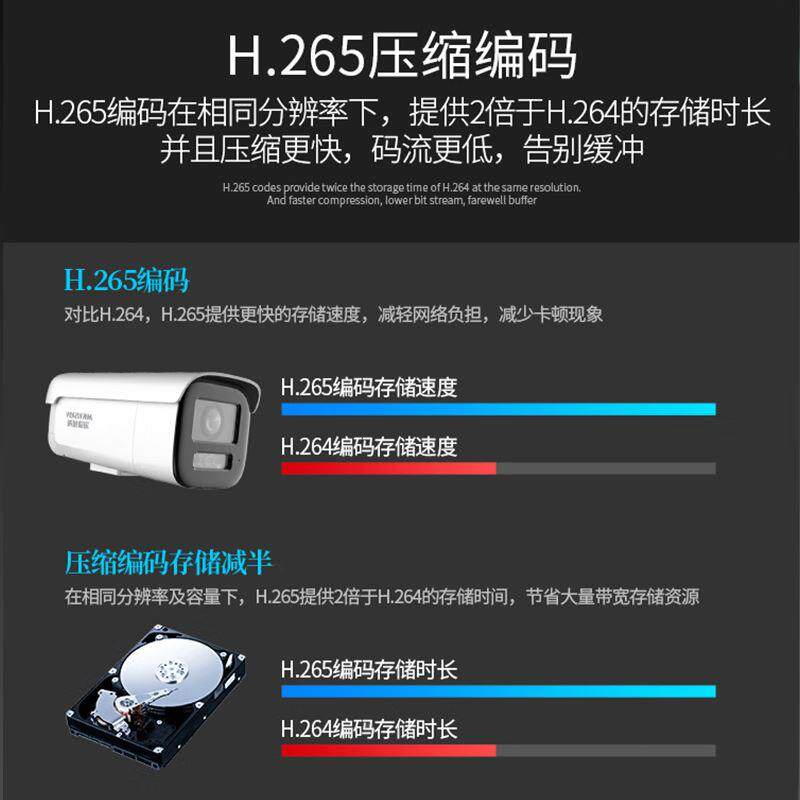 海康威视监控摄像头户外室外防水智能变焦筒型高清夜视商铺摄像机