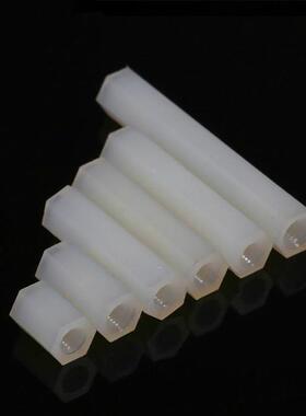 M2 M2.5塑料尼龙柱螺柱六角双通隔离柱尼龙白色*5x6x8x10x12x30mm