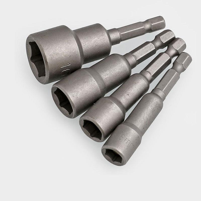 外六角套筒CR-V合金钢强磁钻尾螺丝6角风批头6/7/8/10/12/14/17mm