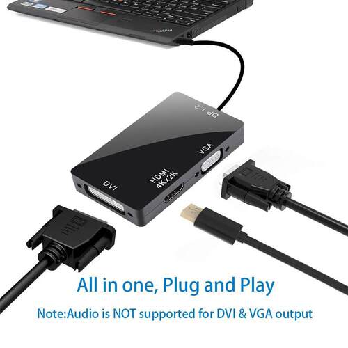 4K高清 DP转HDMI+VGA+DVI 三合一转接线DP to HDMI+VGA+DVI转换器