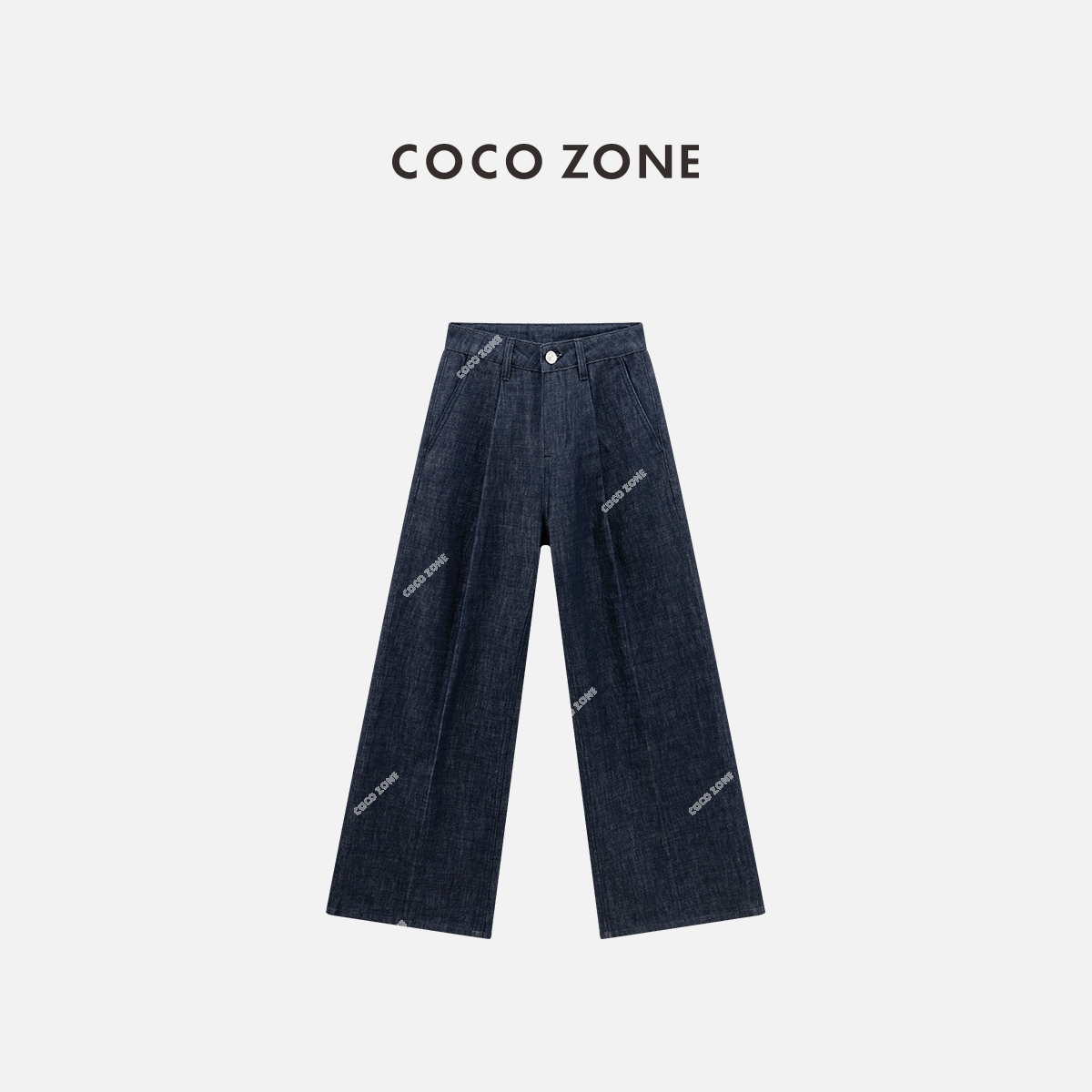 COCO ZONE 刘11 棉莱赛尔混纺牛仔裤简约显瘦直筒裤CC1C1700