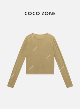 COCO ZONE&刘112024简约圆领针织衫休闲纯色长袖上衣CC1B1188