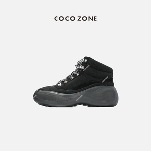 刘一一&COCO ZONE撞色内里加薄绒系带厚底高帮运动休闲鞋23C30505