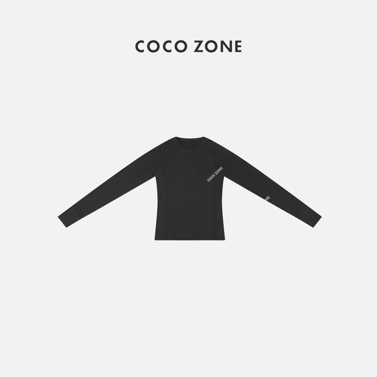 COCO ZONE 刘11 秋冬打底衫圆领明线设计显瘦内搭T恤女23C19959