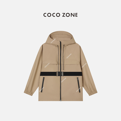 COCOZONE 刘11 连帽绳出行户外夹克松紧收口设计外套23C19084