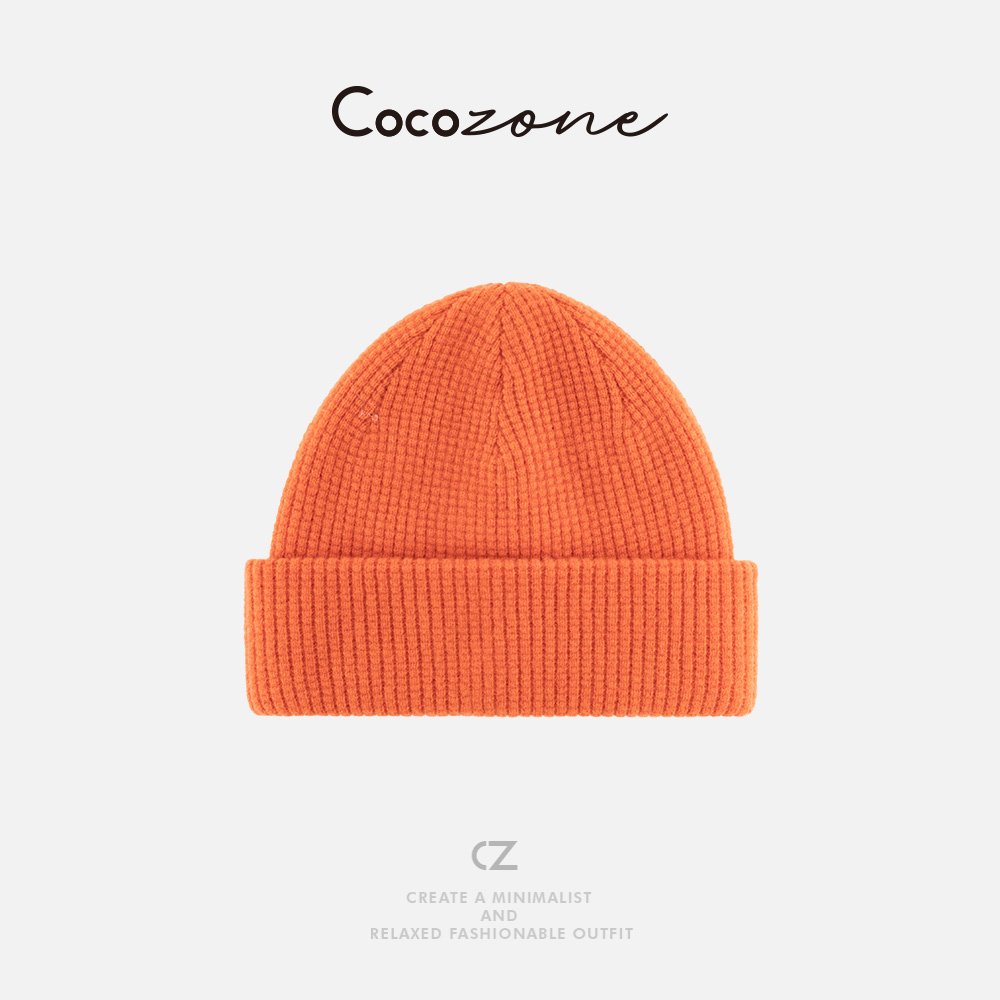 COCO ZONE 刘 一一 【100羊毛】圆顶纯色针织帽子 CD2A2679