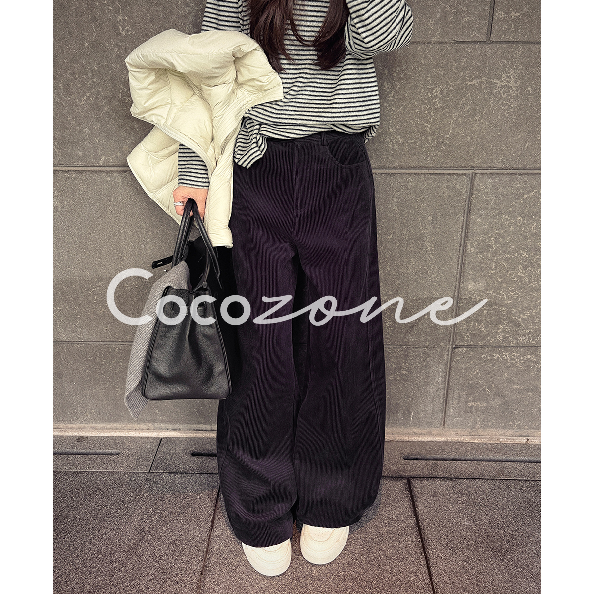 COCO ZONE 刘 一一 “腰果花”100棉灯芯绒直简休闲裤 CD2A2864