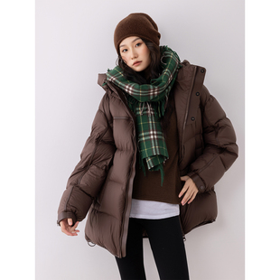 COCO 刘一一90鹅绒设计感连帽羽绒服气质保暖上衣CC2C1968 ZONE