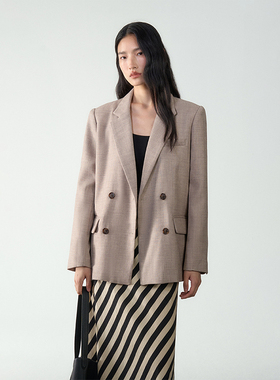 刘一一&COCO ZONE经典翻驳领时尚西装不对称口袋设计外套24C10228