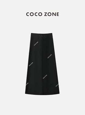 COCO ZONE 法式半裙气质显瘦时尚黑色简约A字半身裙 23C18046
