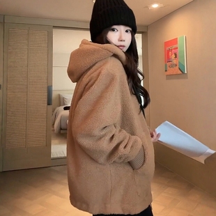 复古风温暖感拉链柔软连帽外套女装 COCO 蒙科 刘11 冬 ZONE