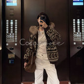 ZONE 刘11 费尔岛外套 COCO 毛领复古拉链温暖感外套 CD1A1525