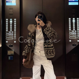 毛领复古拉链温暖感外套 COCO 费尔岛外套 刘11 CD1A1525 ZONE