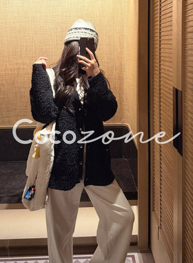 COCO ZONE 刘一一 早春“暖阳开衫”绵羊毛混纺毛织上衣 CD2A2802