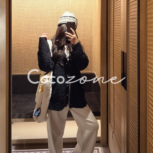 COCO ZONE 刘一一 早春“暖阳开衫”绵羊毛混纺毛织上衣 CD2A2802