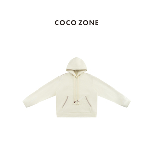 设计感明线休闲连帽上衣女CC1D2871 刘11加绒卫衣冬季 COCO ZONE
