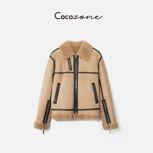COCO ZONE 刘一一 皮毛一体皮草外套CC1C2196