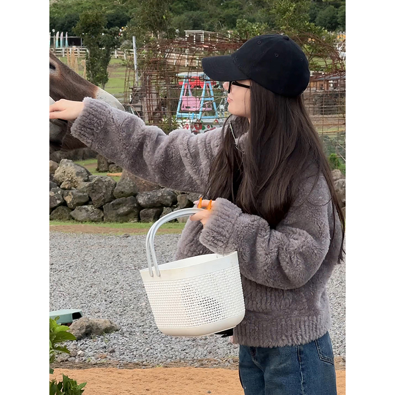 COCO ZONE 刘11 高级感保暖立领外套时尚拉链女士上衣CC2C2219