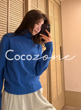 COCO ZONE 刘 一一 玻尿酸山羊绒26支绵羊毛高领羊毛衫 CD2A3231