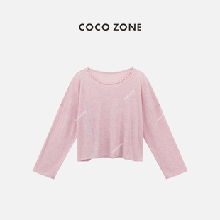 时尚 COCO 针织衫 简约百搭长袖 圆领休闲打底内搭T恤夏 ZONE刘一一