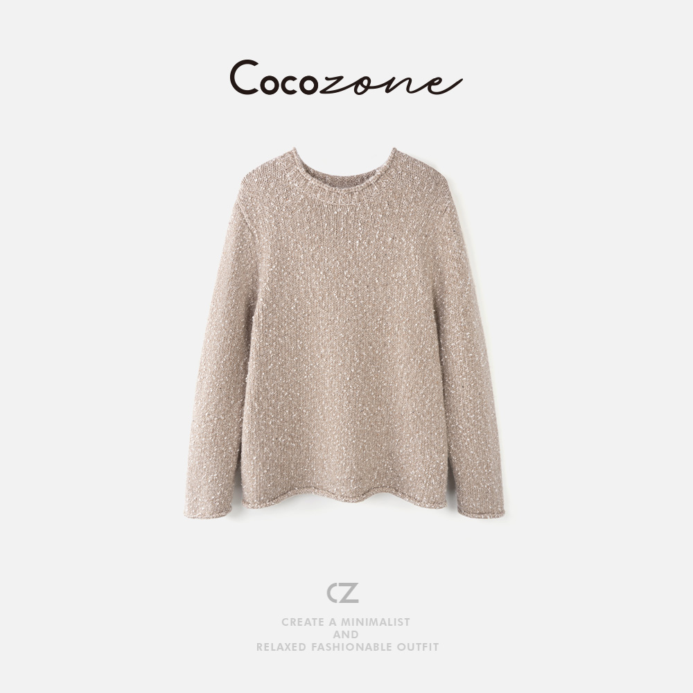 COCO ZONE 刘11 【绵羊毛混纺】圆领老钱风毛织上衣 CD1A1504