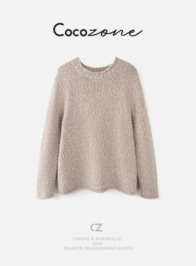 COCO ZONE 刘11 【绵羊毛混纺】圆领老钱风毛织上衣 CD1A1504