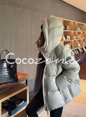 COCO ZONE 刘 一一 “雪夜”90白鸭绒连帽羽绒服 CD2A2857