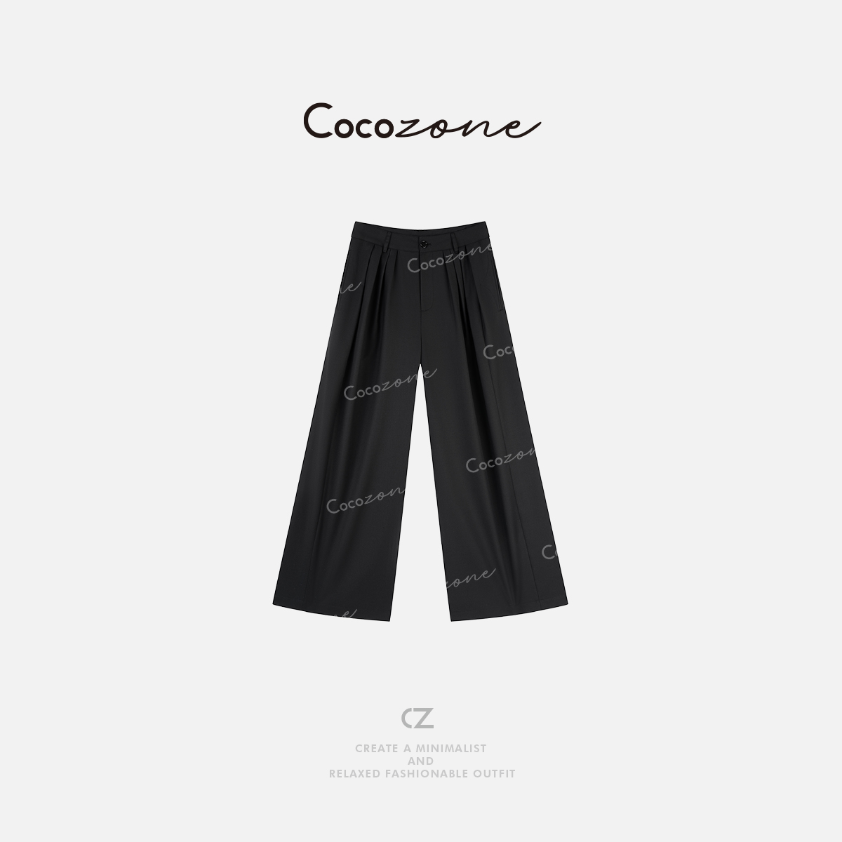 COCO ZONE 刘一一【绵羊毛混纺】纯色经典垂坠感休闲裤 CD2A1452