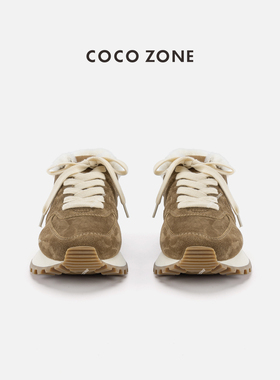 COCO ZONE 刘11复古小众高级感厚底休闲鞋圆头系带女鞋CC2D2497