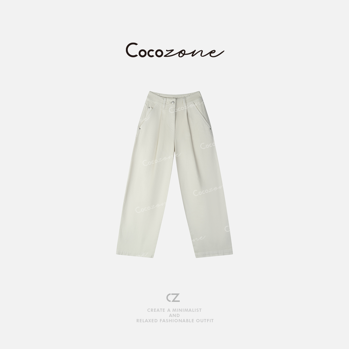 COCO ZONE 刘112025春季简约水洗高腰显瘦牛仔裤CD1A0042